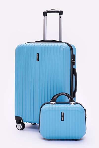 ELATAE 2'li Valiz Seti Kırılmaz Valiz Orta Boy ve Makyaj 2'li Set 1020