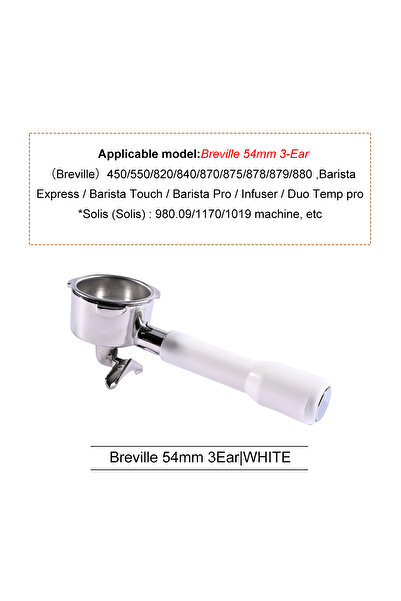 Choice7 54mm 3Ear White 54mm Double Spout Stainless Steel Portafilter For Bre...