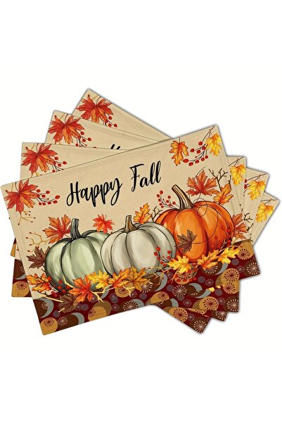 Choice 4pcs 30X40cm 1 4pcs Happy Fall Placemats - Farmhouse Autumn Table Mats...