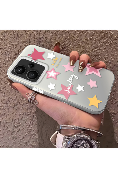 Hontinga حافظة هاتف ريدمي نوت 13 برو بلس 5G متوافقة مع نجوم ملونة من السيليكو...