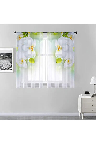 choice2 Rod Pocket 52Wx63L(132x160cm)X2 QYLH 2pcs Elegant White Orchid Curtai...