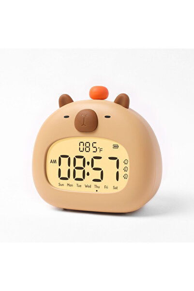 Choice1 Plastic Shell Capybara LED Alarm Clk Digital Rechargeable Multi-funct...