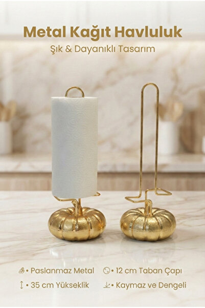 4Berry Metal Kağıt Havluluk Mutfak Standı Ve Tezgah Üstü Düzenleyici Balkabağ...