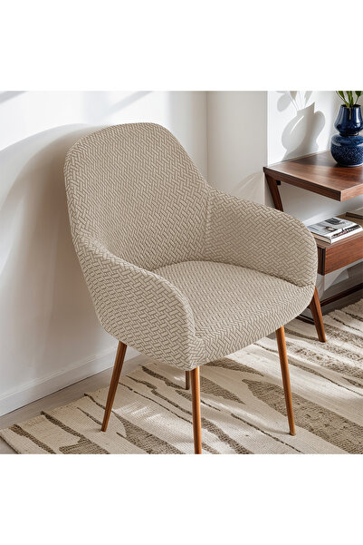 Choice6 غطاء كرسي ذو مسند ذراع لون سادة ذو ملمس بارز على شكل حرف T، غطاء كرسي...