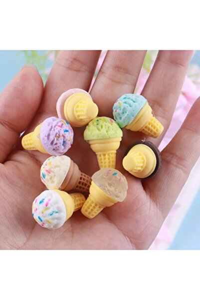 Choice ١٠ قطع متنوعة الألوان من قلادة مخروط الآيس كريم ثلاثية الأبعاد الصغيرة...