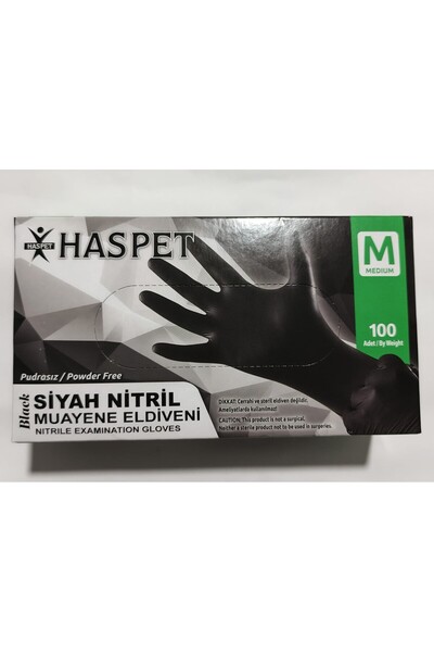 haspet lateks Haspet Nitrile Inspection Gloves 100 Pieces Powder-Free