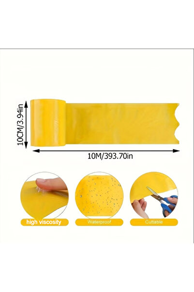 Choice 1PC Yellow 1 Roll Of Single-Sided Insect Tape,Length 10 Meters,Outdoor...