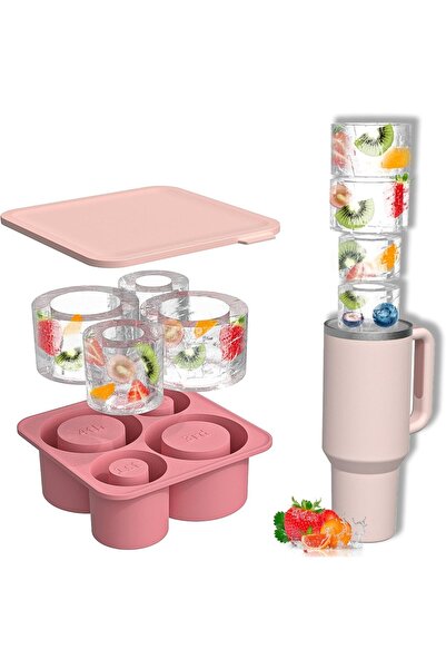 Choice1 pink Stanley 4-in-1 Silicone Ice Cube Tray – Multi-Size Ice Mold for ...