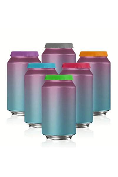 Choice مجموعة من 6 قطع - غطاء سيليكون لعلب المشروبات الغازية والبيرة، مانع لل...