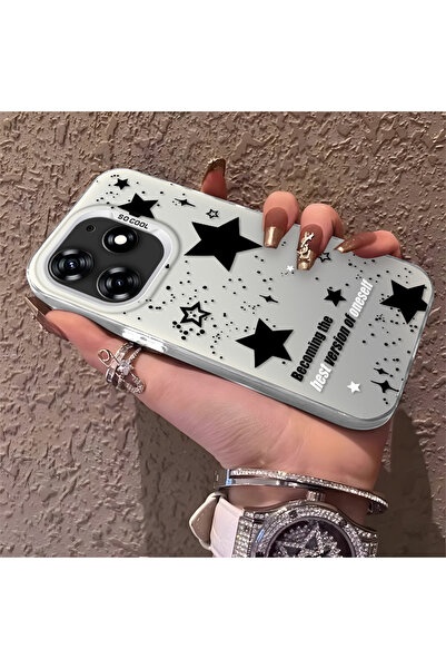 Hontinga حافظة هاتف تكنو سبارك 10 برو 4G متوافقة مع نمط النجوم من السيليكون ذ...