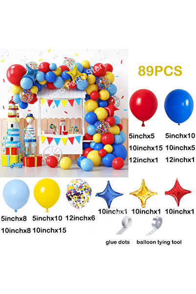 Choice1 كما هو موضح في الصورة رقم 1، طقم قوس بالونات كرنفال السيرك، أحمر، أزر...