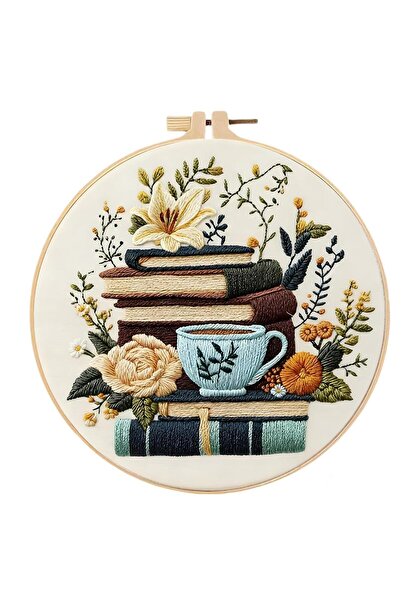 Choice 20x20cm CXTZ-505 1pc Cross Stitch Kits Book Coffee Cup Landscape Diy W...