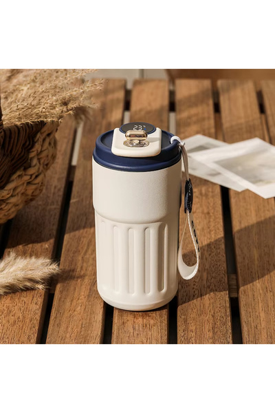 Choice 450ml White Blue Intelligent Digital LED Temperature Display Coffee Cu...