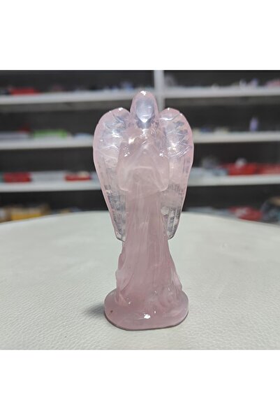 Choice1 تمثال ملاك من الكوارتز الوردي 9 سم، منحوت يدويًا، كريستال وردي طبيعي،...