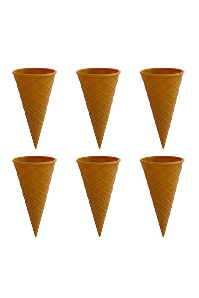 choice2 6 pcs Brown Silicone ice cream cone cup machine ice cream container r...