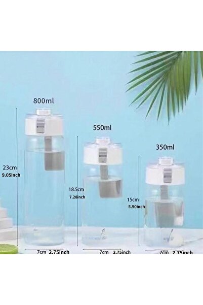 Choice 550ml WHITE Portable Plastic Water Bottle Sports Fitness Large Capacit...