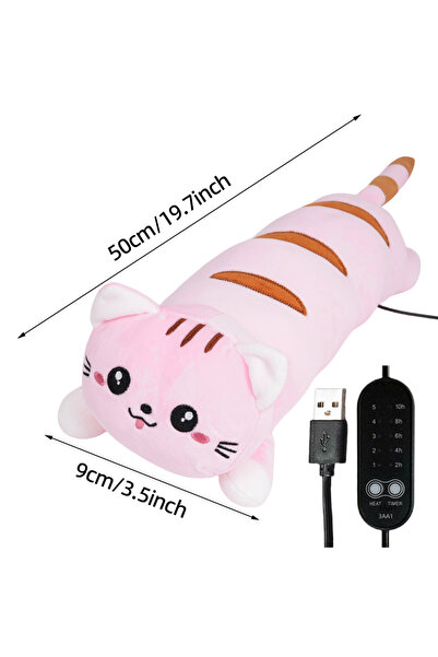 Choice1 Pink Cat Heating Pad for Period Cramps Cute Soft Plush Stuffed Animal...