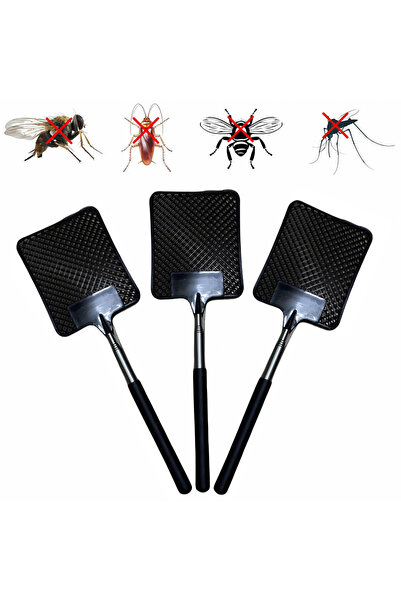 Choice عبوة واحدة من مضرب ذباب إبداعي أسود اللون، مصنوع من الفولاذ المقاوم لل...