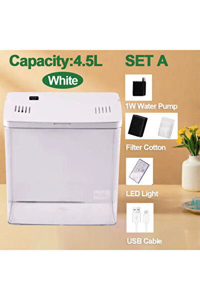 choice2 White Set A Fish Tank Mini Fish Tank Desktop Fish Tank Home With Led ...