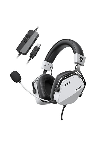 Choice سماعة ألعاب NUBWO HG03 بيضاء اللون، بمنفذ USB-A، مزودة بصوت محيطي 7.1 ...