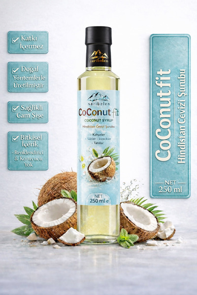sarıbelen Coconut Fit Hindistan Cevizi Şurubu Mix 250 ml – Doğal İçerik, Tatl...