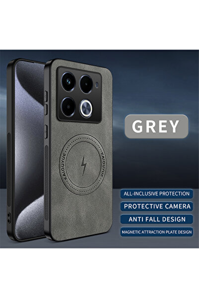Choice13 Infinix Note 40 5G gray For infinix Note 50 Pro + Case Luxury Leathe...