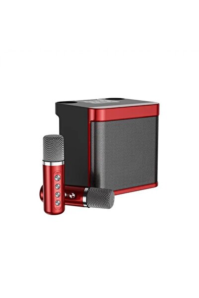 Choice جهاز كاريوكي أحمر مزود بميكروفونين لاسلكيين مزدوجين، جهاز محمول، مشغل ...
