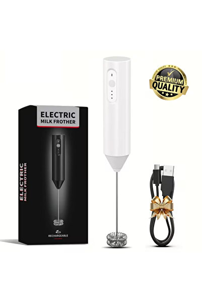 Choice1 خلاط كهربائي أبيض لصنع رغوة الحليب والقهوة، مبيض قهوة، مضرب يدوي، مضر...