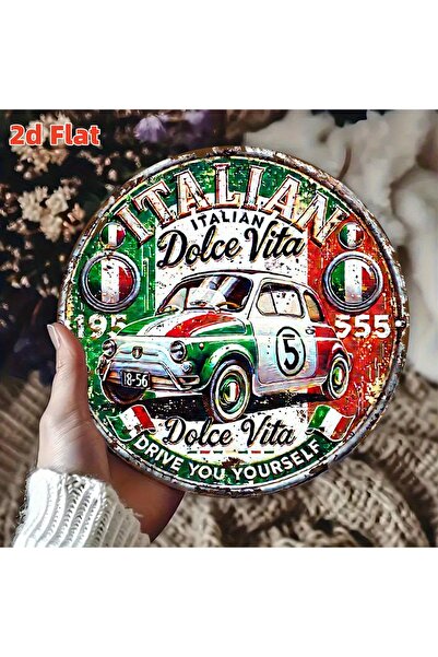 Choice 7.87x7.87in(20x20cm) Red 2D Flat, Italian Vintage for -Inspired Car Em...