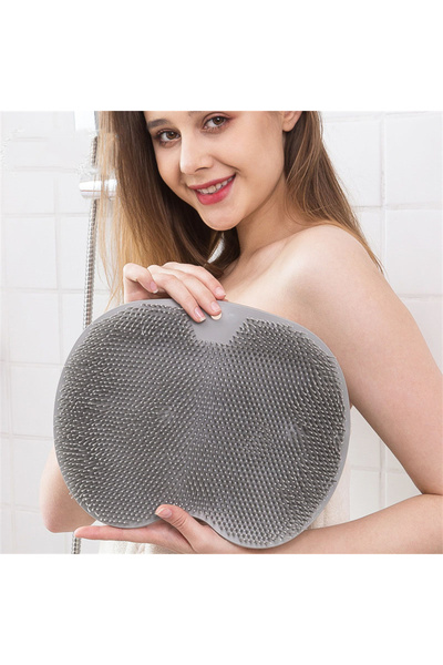 choice2 قطعة واحدة - سجادة فرك القدمين للاستحمام باللون الرمادي، غسالة خلفية،...