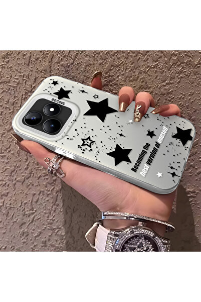 Hontinga حافظة هاتف ريلمي نوت 50 متوافقة مع نمط النجوم، مصنوعة من السيليكون ب...