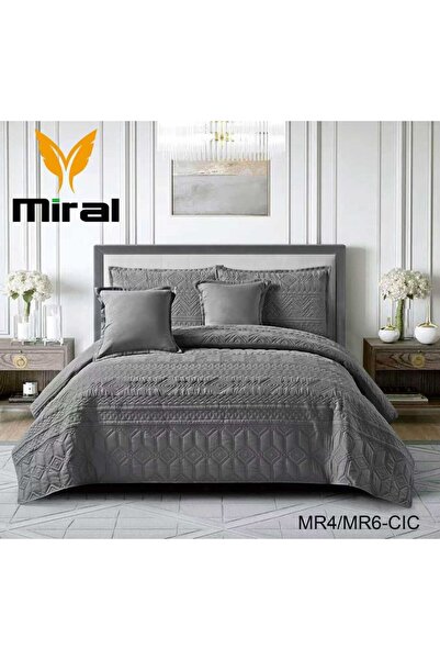 miral Miral Light Touch Compressed Double Bedspread Set, Plain, 6 Pieces