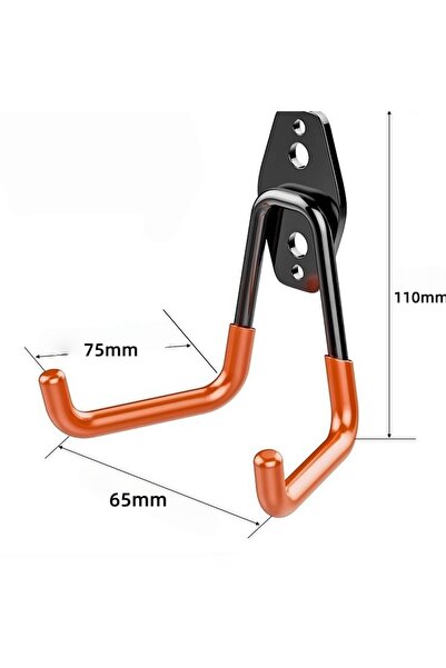 choice2 1pcs Orange-S Heavy Duty Metal Hook Garage Organizer Wall Mount Bicyc...