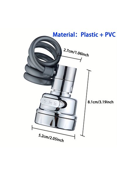 Choice Silver Universal Faucet Extender Tube Pull Out Aerator 3 Modes Splash-...