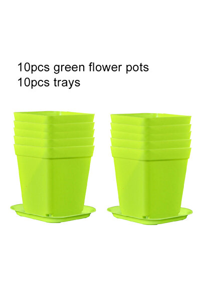 Choice6 10pcs green 10pcs/set Mini Seedling Tray Square Pot Flower Pot Succul...