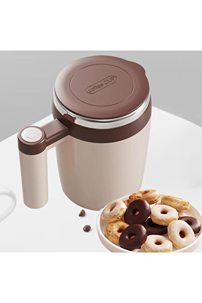 Choice brown Auto Stirring Coffee Mug with Lid 400ml Birthday Gift Electric M...