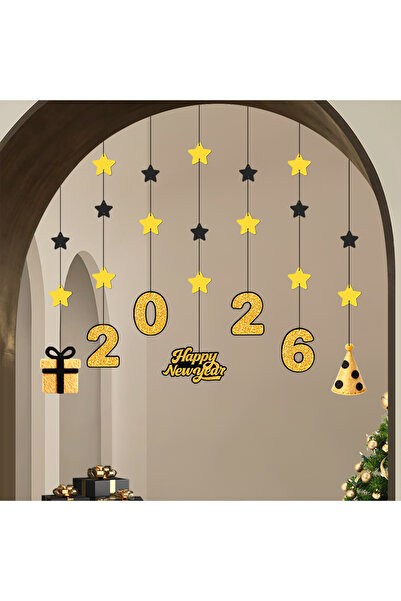 Choice زينة معلقة باللونين الأسود والذهبي، بتصميم ياقوتي داكن، احتفالاً برأس ...