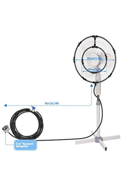 Choice نظام يحافظ على البرودة خارجي بمروحة رذاذ، طقم مراوح رذاذ محمولة للفناء...