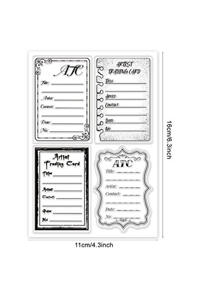 Choice9 AECH06-04073 1Sheet ATC Frames Silicone Clear Stamp Artist Trading Ca...