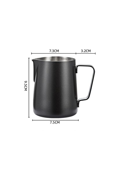 Choice1 350ml black 350ML Coffee Milk Frothing Pitcher with Scale Latte Stain...