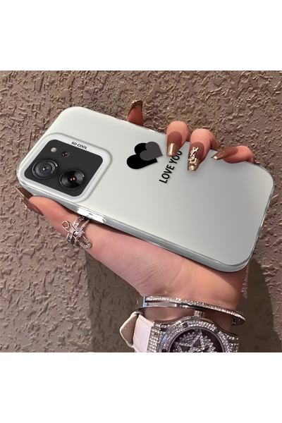 Hontinga حافظة هاتف Mi 13T Pro متوافقة مع نمط القلب من السيليكون ذات حافة صلب...