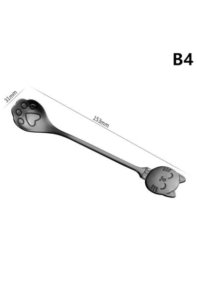 choice2 B4 ● ملعقة واحدة لطيفة على شكل مخلب قطة، مصنوعة من الفولاذ المقاوم لل...