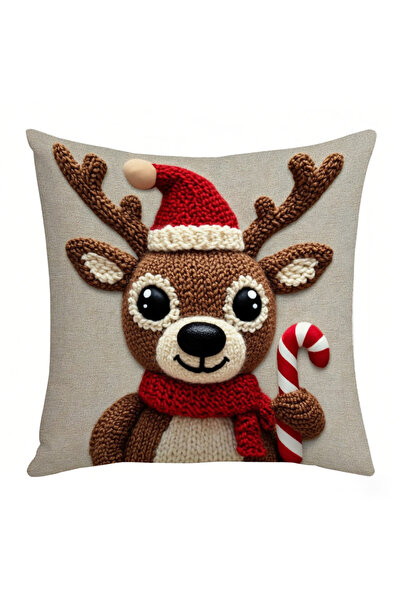 Choice1 D 45cm Grey Red Christmas Pillowcase Cartoon Santa Snowman Elk Sofa C...