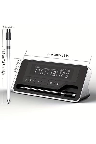 Choice مقياس حرارة للحوم السوداء، مسبار لاسلكي، بلوتوث، مقياس حرارة رقمي للطع...