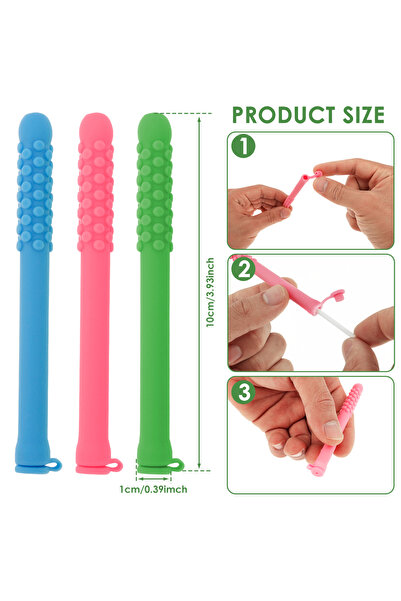 Choice 3Pcs 3Pcs/Set Chewable Essential Oil Breath Stick Silicone Chewable Ar...