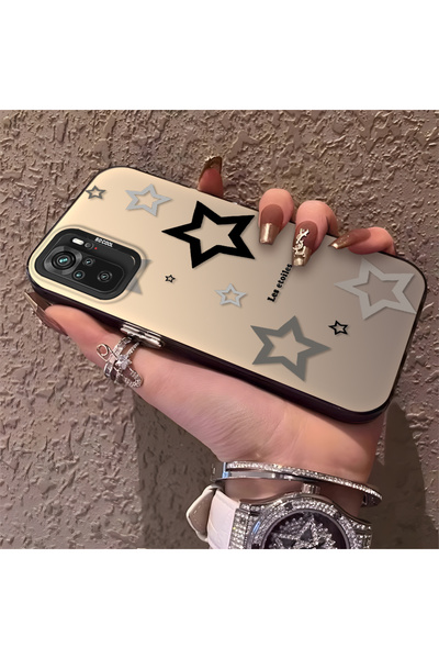 Hontinga حافظة هاتف Poco M5S متوافقة مع نمط النجوم من السيليكون ذات حافة صلبة...