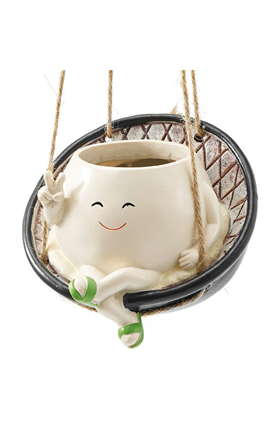 Choice Beige Synthetic Resin Originality Swing Chair Planter Pot Easy to Hang...