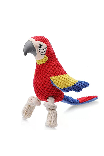 Choice لعبة ببغاء وبري حمراء جديدة مزودة بعقد للمضغ وطحن الأسنان، متعة تفاعلي...