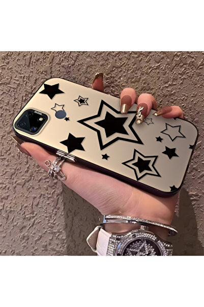 Hontinga حافظة هاتف من السيليكون متوافقة مع Realme C25، مزينة بنمط النجوم، وح...