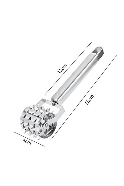 Choice Silver Stainless Steel Meat Tenderizer Chopper Roller Hammer For Steak...